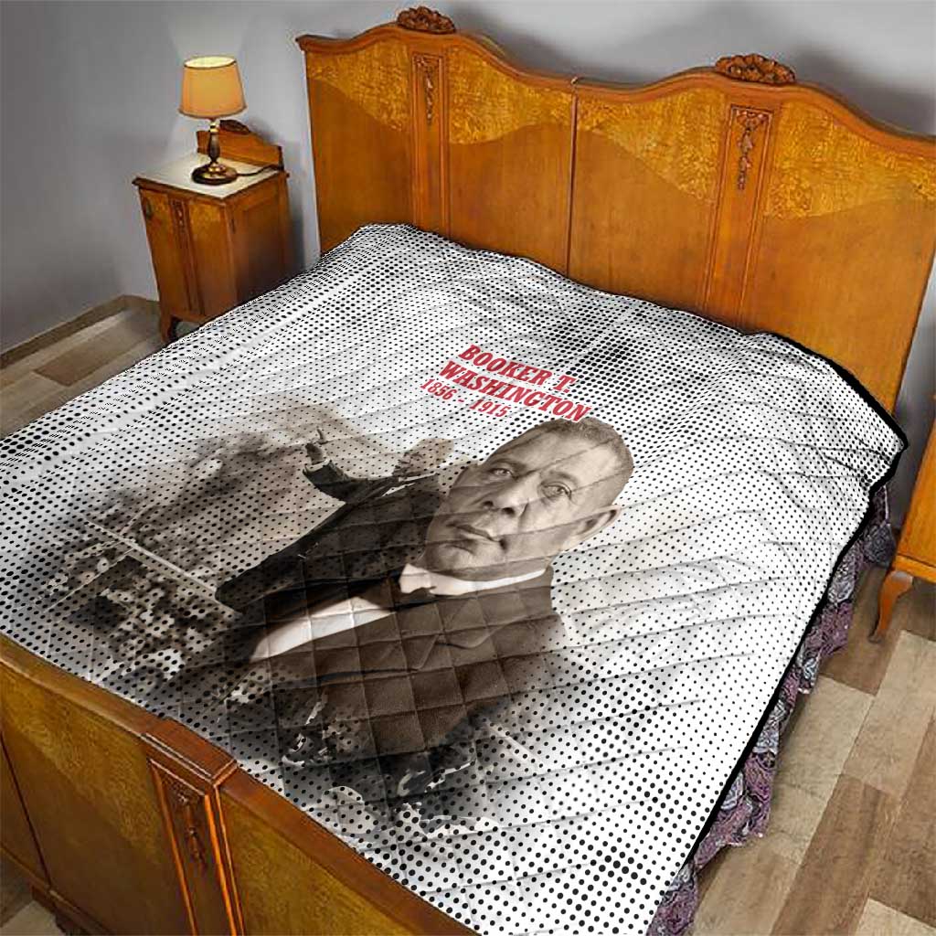 Booker T. Washington Quilt Halftone Portrait Design Tilling a Field Quote Historical Civil Rights Tribute - African Pride