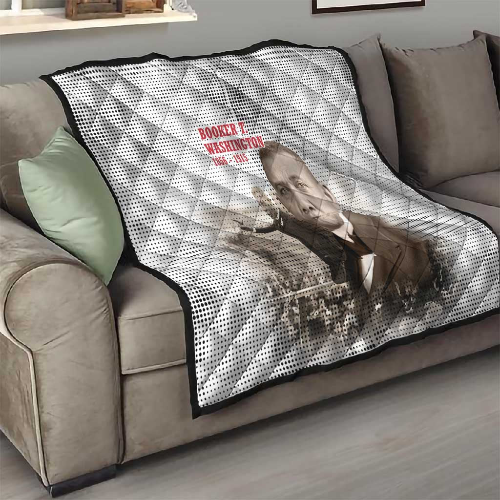 Booker T. Washington Quilt Halftone Portrait Design Tilling a Field Quote Historical Civil Rights Tribute - African Pride