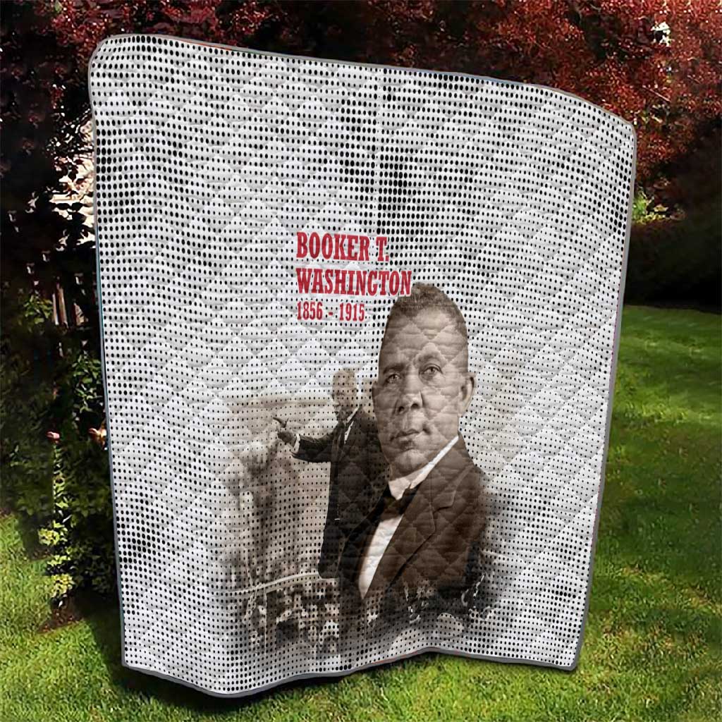 Booker T. Washington Quilt Halftone Portrait Design Tilling a Field Quote Historical Civil Rights Tribute - African Pride