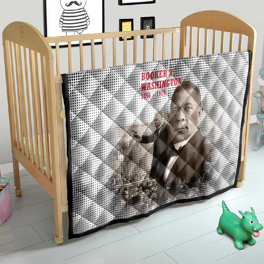 Booker T. Washington Quilt Halftone Portrait Design Tilling a Field Quote Historical Civil Rights Tribute - African Pride