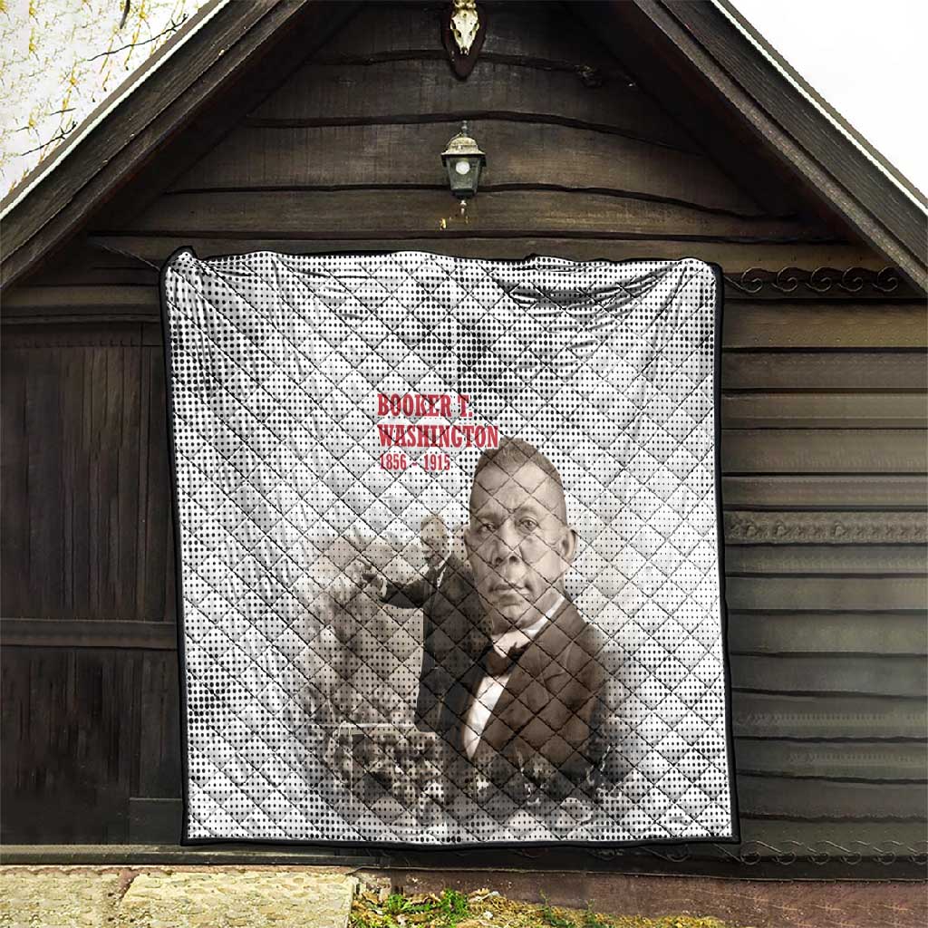 Booker T. Washington Quilt Halftone Portrait Design Tilling a Field Quote Historical Civil Rights Tribute - African Pride