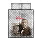 Booker T. Washington Quilt Bed Set Halftone Portrait Design Tilling a Field Quote Historical Civil Rights Tribute - African Pride