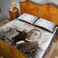 Booker T. Washington Quilt Bed Set Halftone Portrait Design Tilling a Field Quote Historical Civil Rights Tribute - African Pride