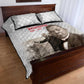 Booker T. Washington Quilt Bed Set Halftone Portrait Design Tilling a Field Quote Historical Civil Rights Tribute - African Pride
