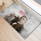 Booker T. Washington Rubber Doormat Halftone Portrait Design Tilling a Field Quote Historical Civil Rights Tribute - African Pride