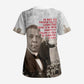 Booker T. Washington Scrub Top Halftone Portrait Design Tilling a Field Quote Historical Civil Rights Tribute - African Pride