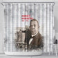 Booker T. Washington Shower Curtain Halftone Portrait Design Tilling a Field Quote Historical Civil Rights Tribute - African Pride