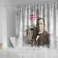 Booker T. Washington Shower Curtain Halftone Portrait Design Tilling a Field Quote Historical Civil Rights Tribute - African Pride