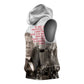 Booker T. Washington Sleeveless Hoodie Halftone Portrait Design Tilling a Field Quote Historical Civil Rights Tribute - African Pride