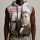 Booker T. Washington Sleeveless Hoodie Halftone Portrait Design Tilling a Field Quote Historical Civil Rights Tribute - African Pride