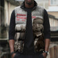 Booker T. Washington Sleeveless Puffer Jacket Halftone Portrait Design Tilling a Field Quote Historical Civil Rights Tribute - African Pride