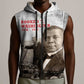 Booker T. Washington Sleeveless Zip Hoodie Halftone Portrait Design Tilling a Field Quote Historical Civil Rights Tribute - African Pride