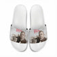Booker T. Washington Slide Sandals Halftone Portrait Design Tilling a Field Quote Historical Civil Rights Tribute - African Pride