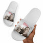 Booker T. Washington Slide Sandals Halftone Portrait Design Tilling a Field Quote Historical Civil Rights Tribute - African Pride