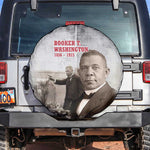 Booker T. Washington Spare Tire Cover Halftone Portrait Design Tilling a Field Quote Historical Civil Rights Tribute - African Pride