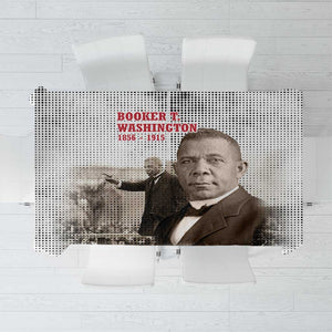 Booker T. Washington Tablecloth Halftone Portrait Design Tilling a Field Quote Historical Civil Rights Tribute - African Pride