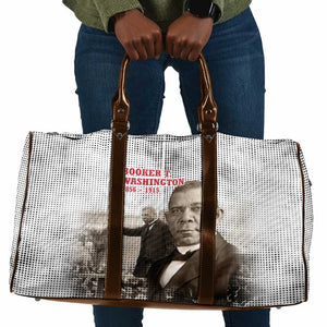 Booker T. Washington Travel Bag Halftone Portrait Design Tilling a Field Quote Historical Civil Rights Tribute - African Pride