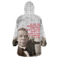 Booker T. Washington Wearable Blanket Hoodie Halftone Portrait Design Tilling a Field Quote Historical Civil Rights Tribute - African Pride