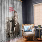 Booker T. Washington Window Curtain Halftone Portrait Design Tilling a Field Quote Historical Civil Rights Tribute - African Pride