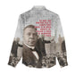 Booker T. Washington Women Casual Shirt Halftone Portrait Design Tilling a Field Quote Historical Civil Rights Tribute - African Pride