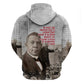 Booker T. Washington Zip Hoodie Halftone Portrait Design Tilling a Field Quote Historical Civil Rights Tribute - African Pride