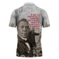 Booker T. Washington Zipper Polo Shirt Halftone Portrait Design Tilling a Field Quote Historical Civil Rights Tribute - African Pride