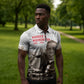 Booker T. Washington Zipper Polo Shirt Halftone Portrait Design Tilling a Field Quote Historical Civil Rights Tribute - African Pride