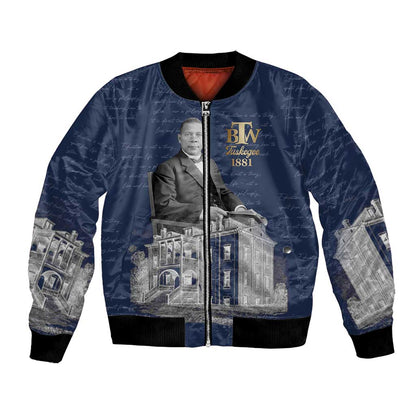 Booker T. Washington Bomber Jacket Tuskegee Institute Design Educational Legacy 1881 Historic Tribute - African Pride