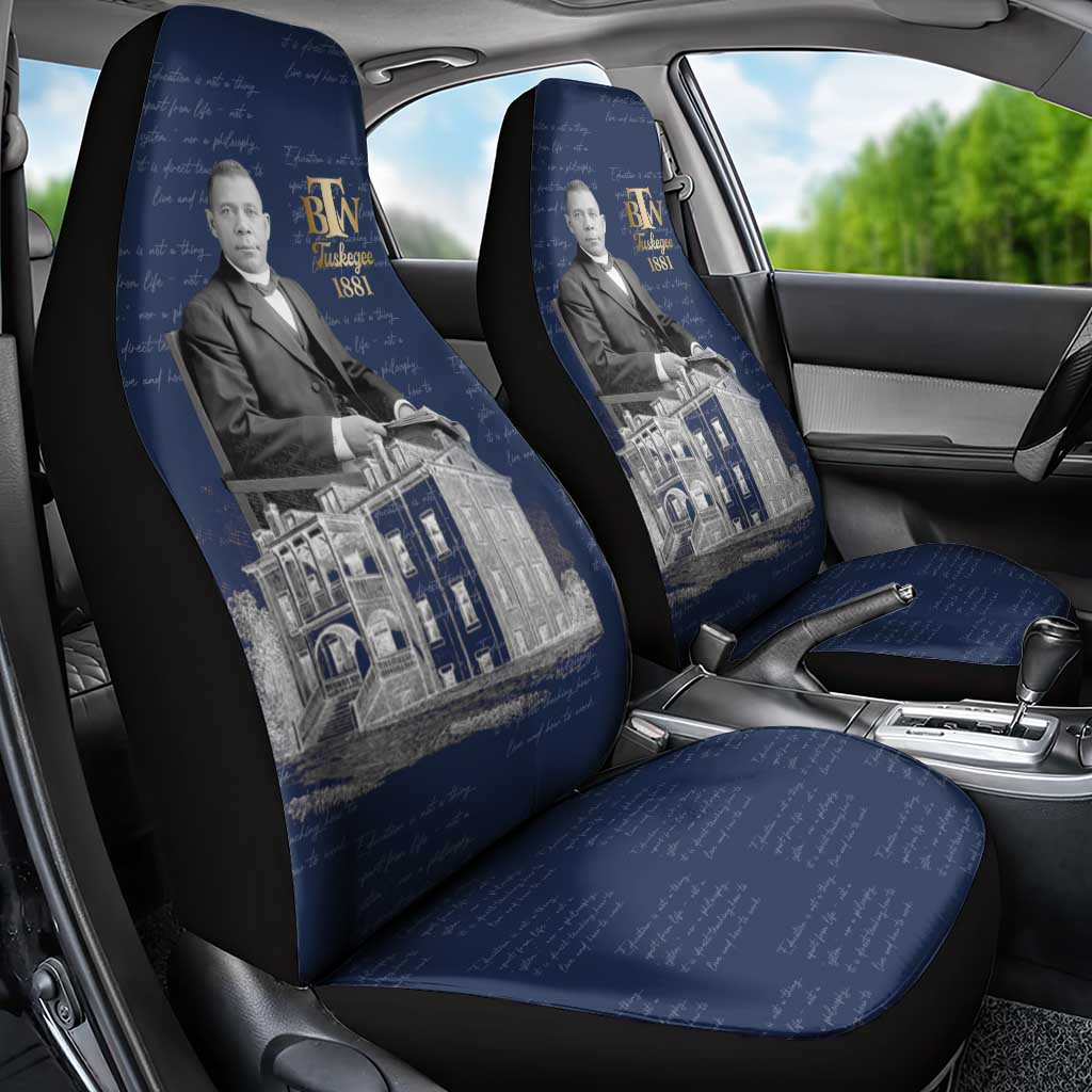 Booker T. Washington Car Seat Cover Tuskegee Institute Design Educational Legacy 1881 Historic Tribute - African Pride