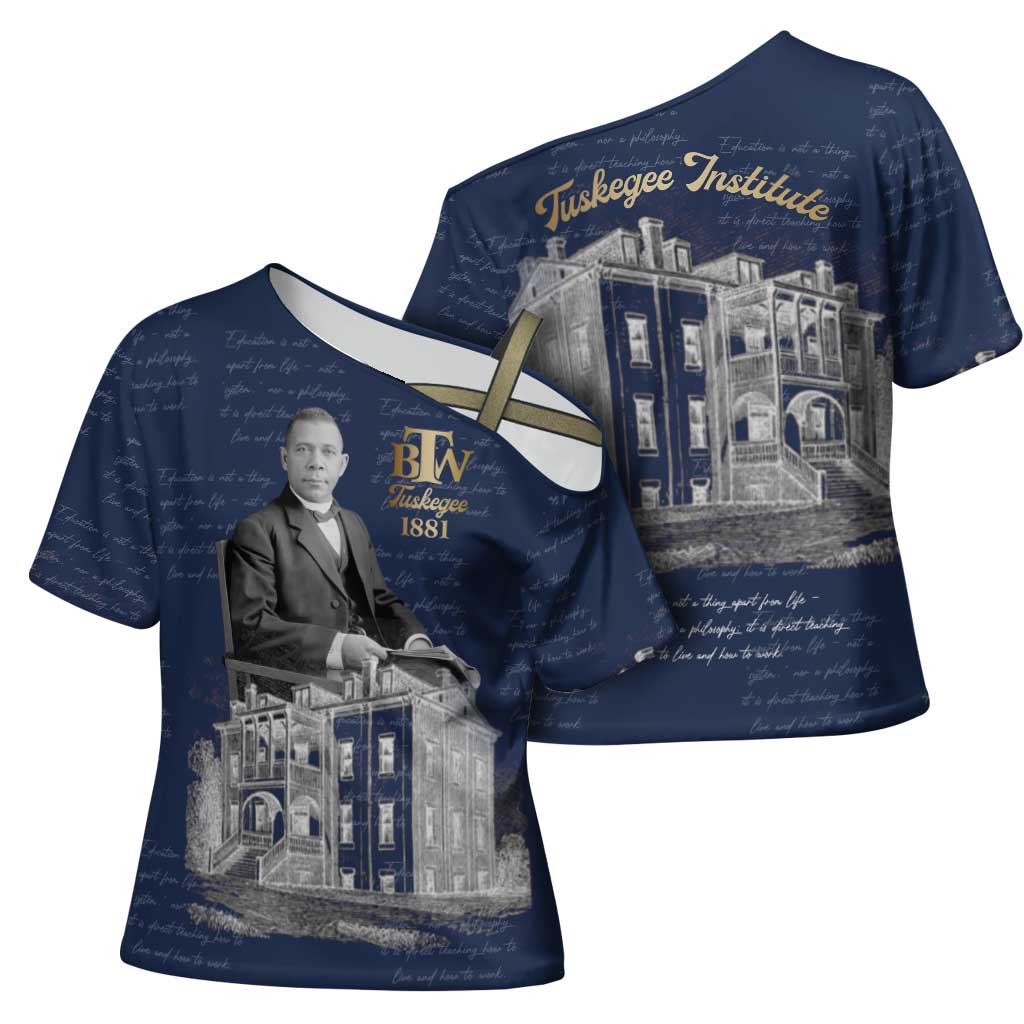 Booker T. Washington Cross Shoulder Shirt Tuskegee Institute Design Educational Legacy 1881 Historic Tribute - African Pride