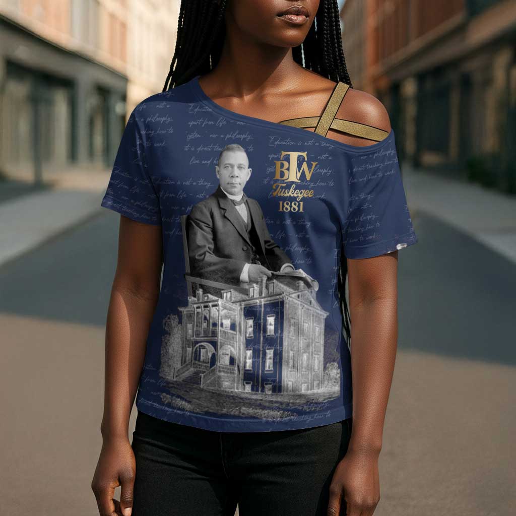 Booker T. Washington Cross Shoulder Shirt Tuskegee Institute Design Educational Legacy 1881 Historic Tribute - African Pride