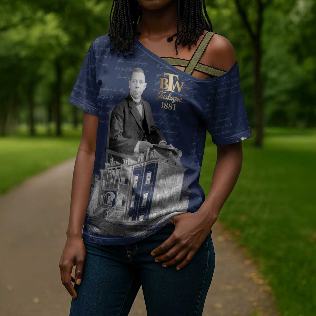 Booker T. Washington Cross Shoulder Shirt Tuskegee Institute Design Educational Legacy 1881 Historic Tribute - African Pride