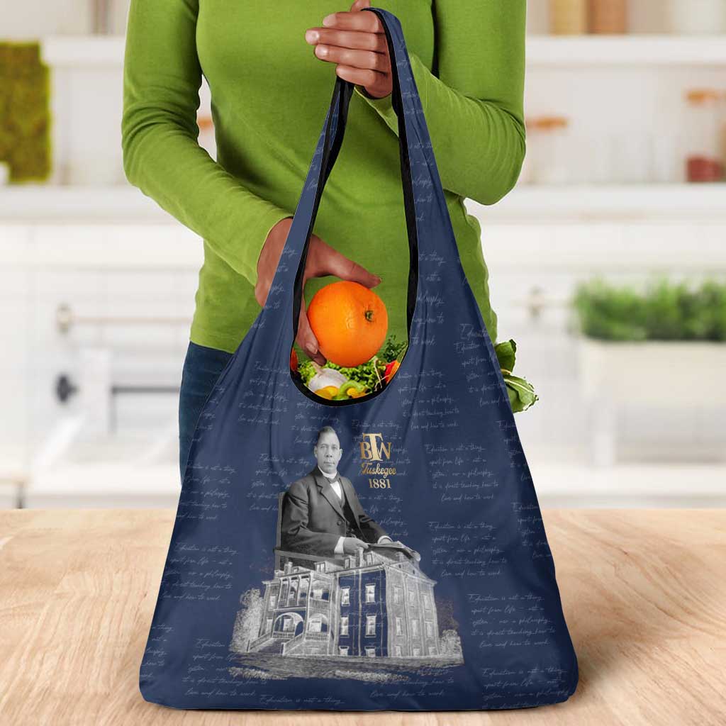 Booker T. Washington Grocery Bag Tuskegee Institute Design Educational Legacy 1881 Historic Tribute - African Pride