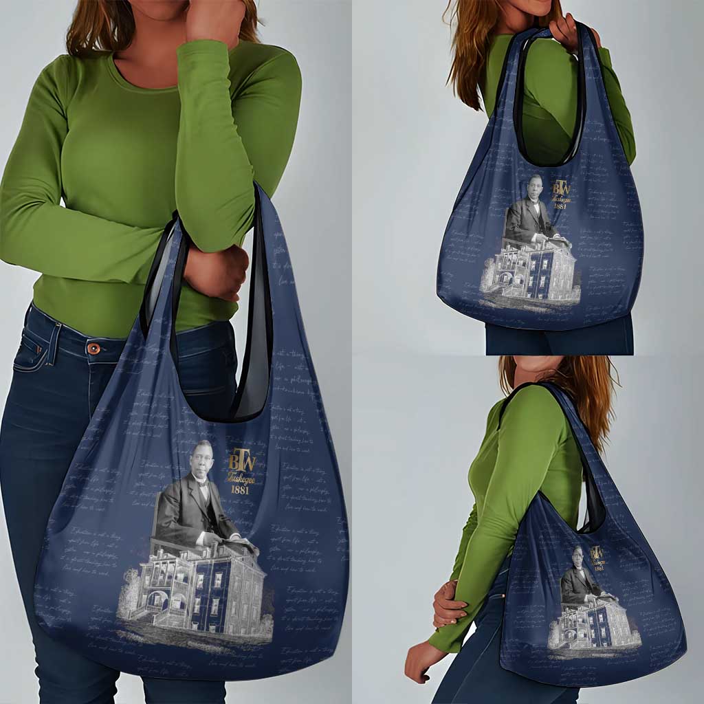 Booker T. Washington Grocery Bag Tuskegee Institute Design Educational Legacy 1881 Historic Tribute - African Pride