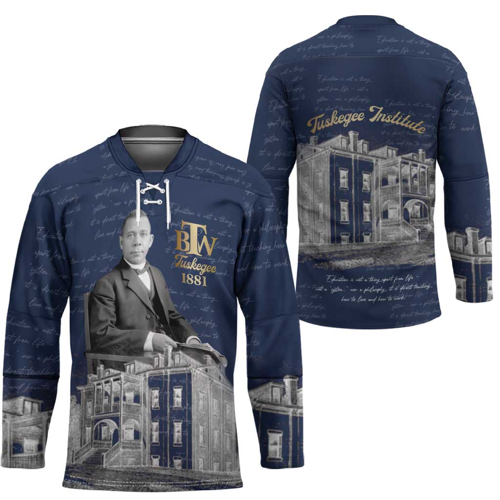 Booker T. Washington Hockey Jersey Tuskegee Institute Design Educational Legacy 1881 Historic Tribute - African Pride