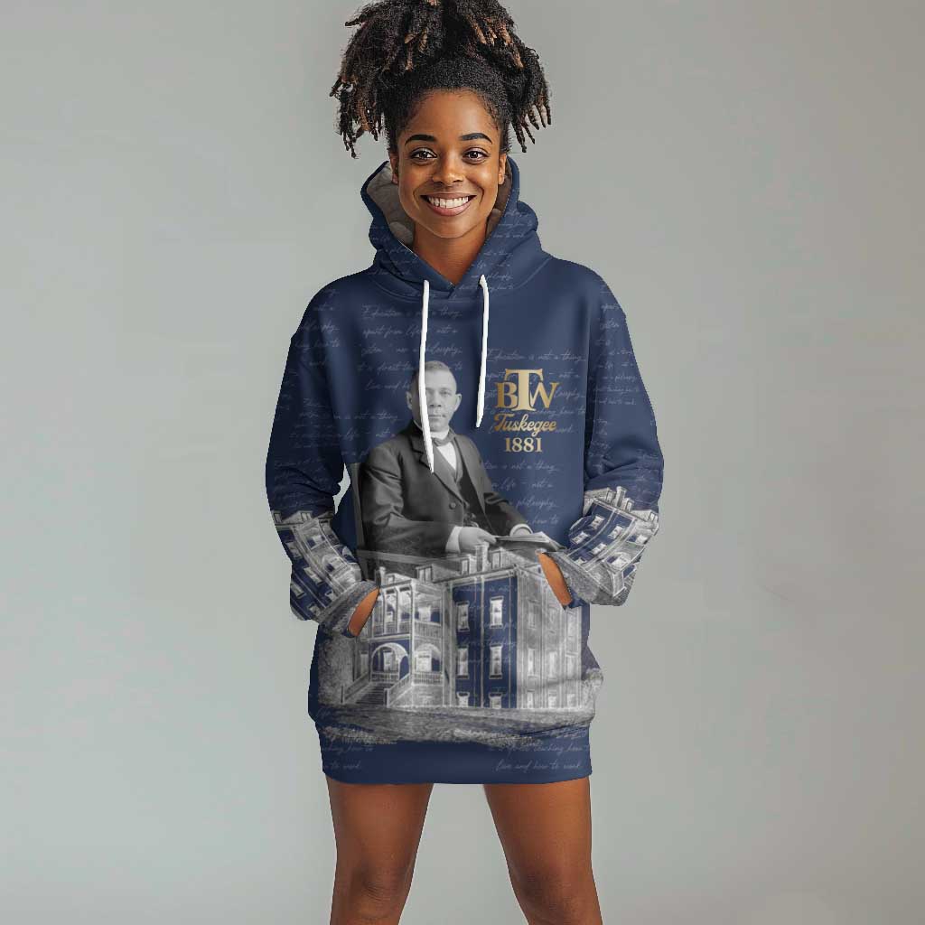 Booker T. Washington Hoodie Dress Tuskegee Institute Design Educational Legacy 1881 Historic Tribute - African Pride
