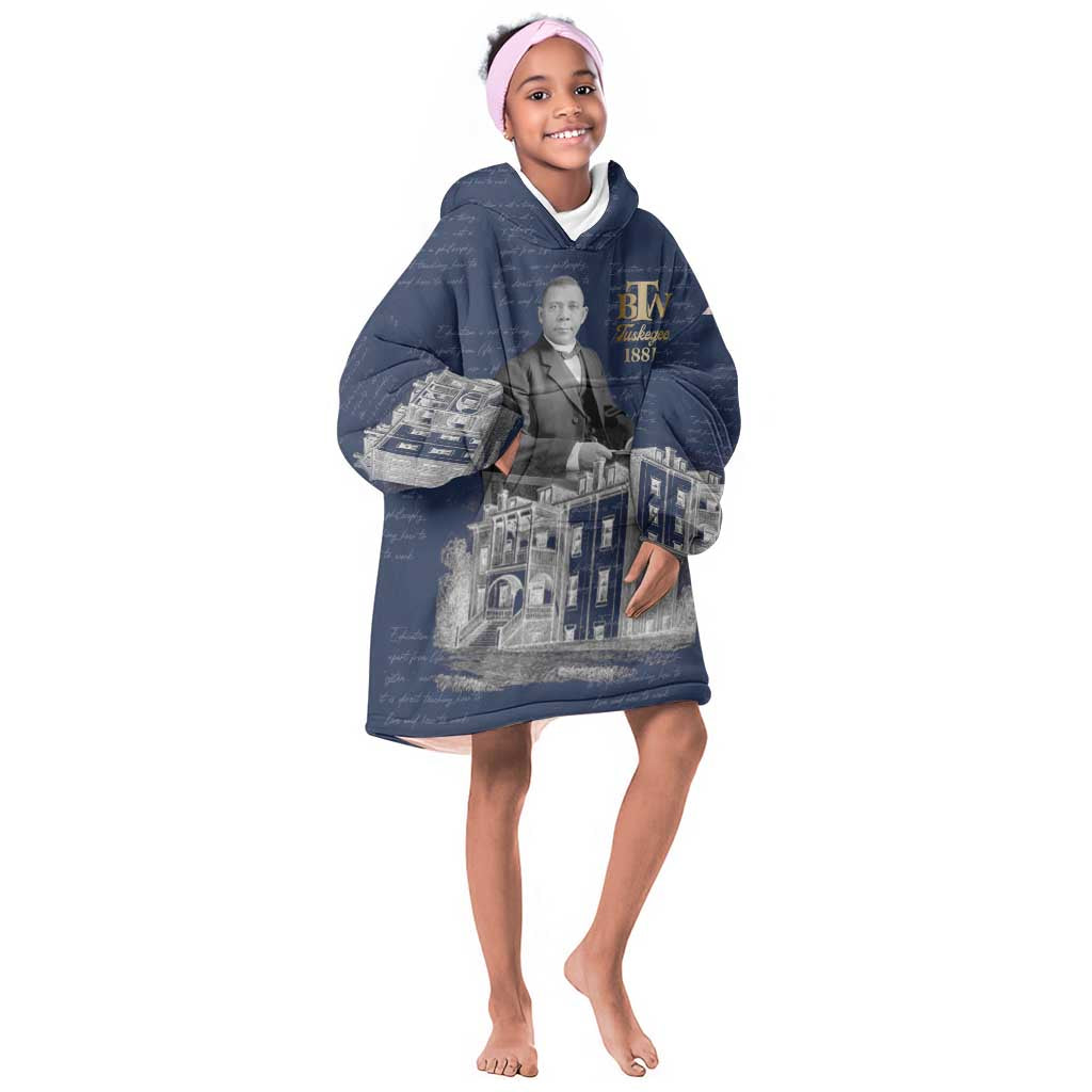 Booker T. Washington Kid Wearable Blanket Hoodie Tuskegee Institute Design Educational Legacy 1881 Historic Tribute - African Pride