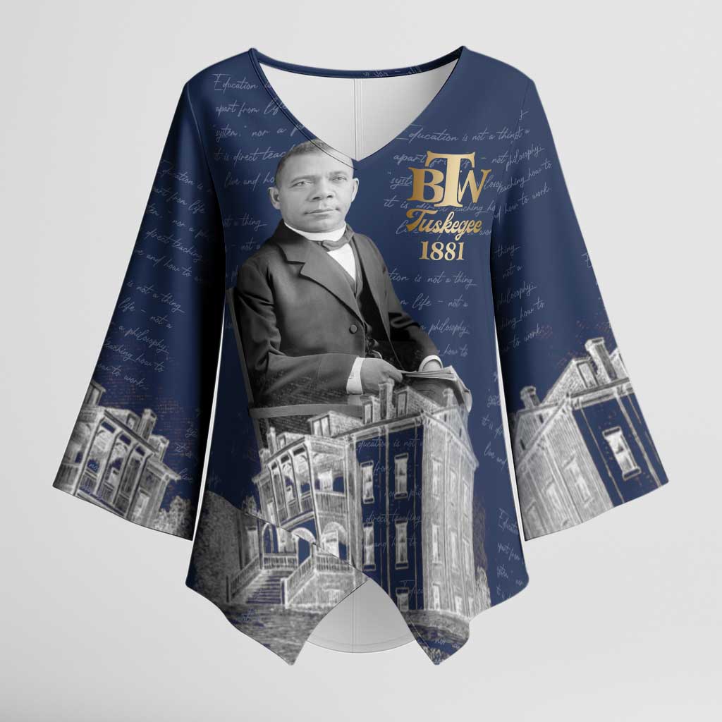 Booker T. Washington Kimono Sleeve Blouse Tuskegee Institute Design Educational Legacy 1881 Historic Tribute - African Pride