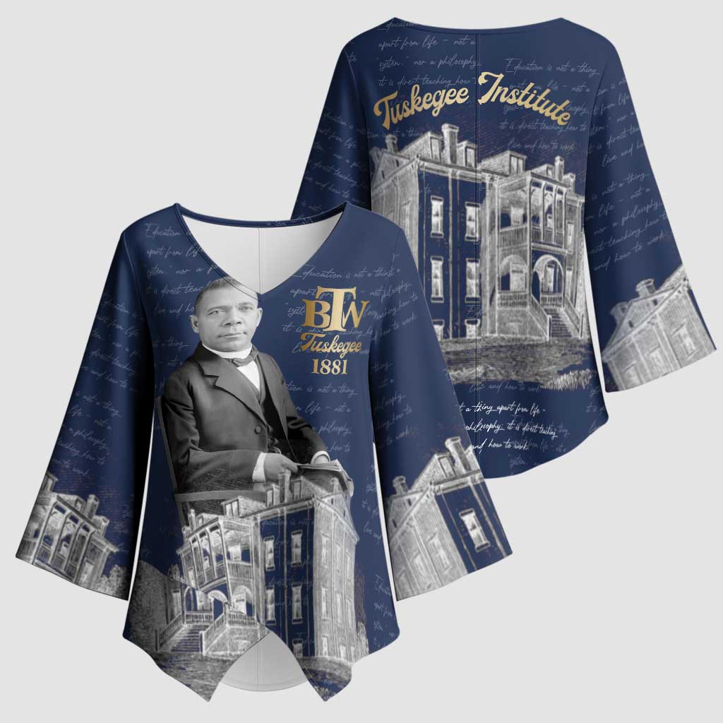 Booker T. Washington Kimono Sleeve Blouse Tuskegee Institute Design Educational Legacy 1881 Historic Tribute - African Pride