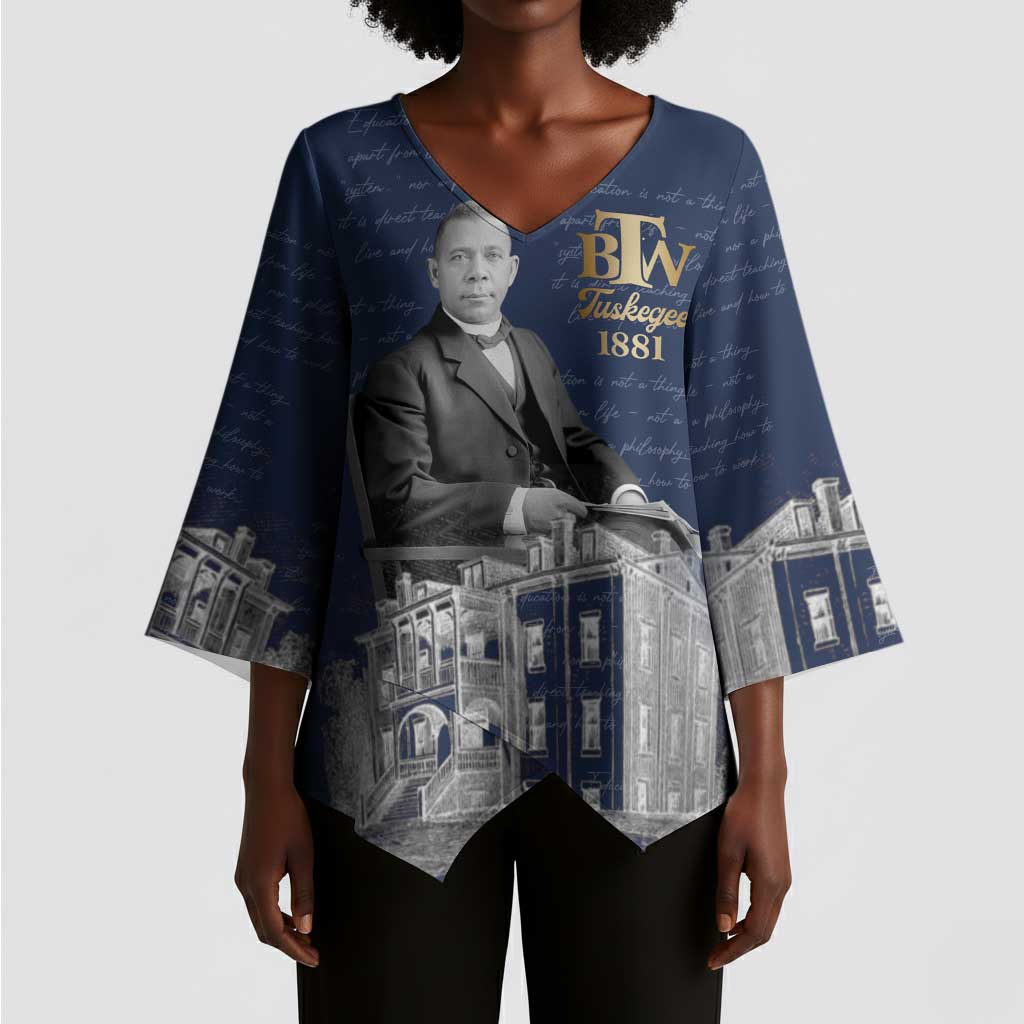 Booker T. Washington Kimono Sleeve Blouse Tuskegee Institute Design Educational Legacy 1881 Historic Tribute - African Pride