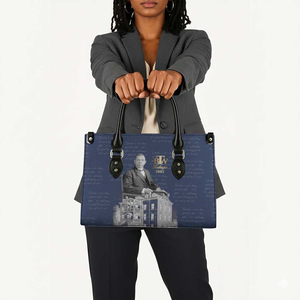 Booker T. Washington Leather Bag Tuskegee Institute Design Educational Legacy 1881 Historic Tribute - African Pride