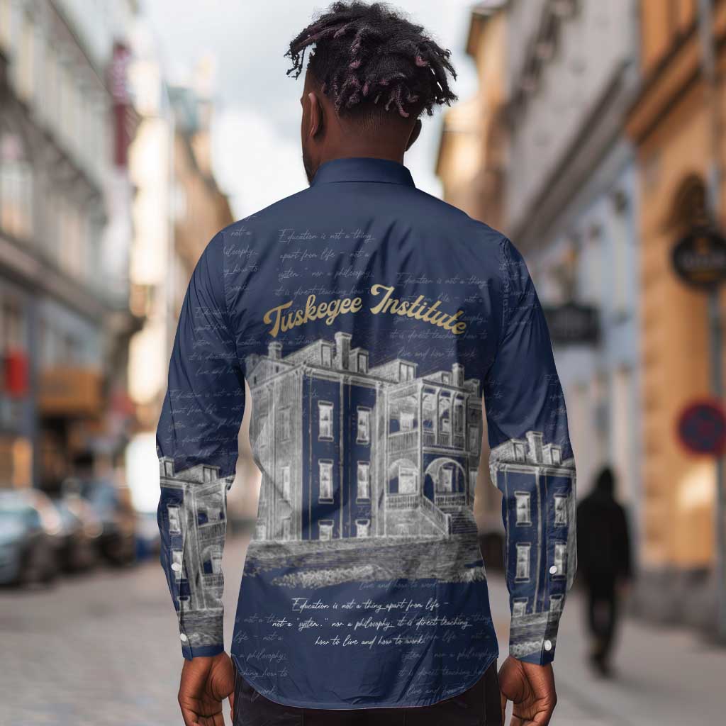 Booker T. Washington Long Sleeve Button Shirt Tuskegee Institute Design Educational Legacy 1881 Historic Tribute - African Pride