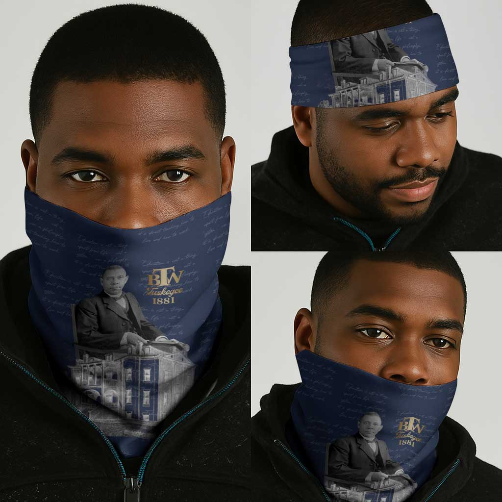 Booker T. Washington Neck Gaiter Tuskegee Institute Design Educational Legacy 1881 Historic Tribute - African Pride