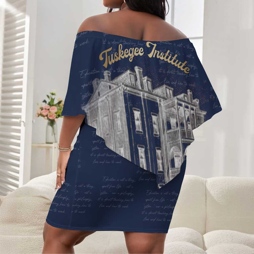 Booker T. Washington Off Shoulder Short Dress Tuskegee Institute Design Educational Legacy 1881 Historic Tribute - African Pride