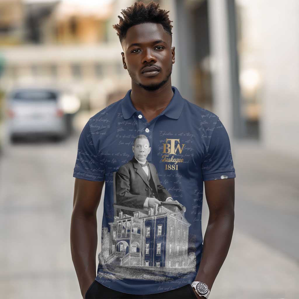 Booker T. Washington Polo Shirt Tuskegee Institute Design Educational Legacy 1881 Historic Tribute TS04