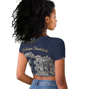 Booker T. Washington Raglan Cropped T shirt Tuskegee Institute Design Educational Legacy 1881 Historic Tribute TS04