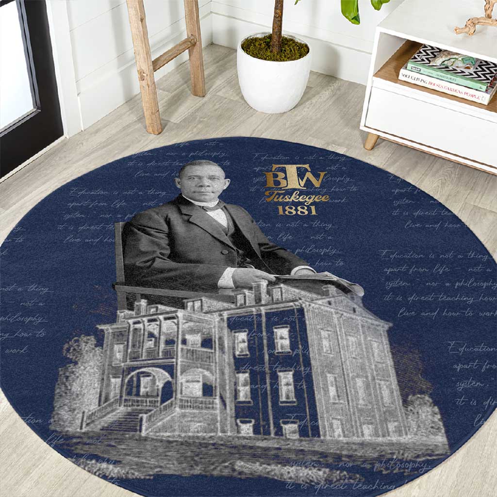 Booker T. Washington Round Carpet Tuskegee Institute Design Educational Legacy 1881 Historic Tribute - African Pride