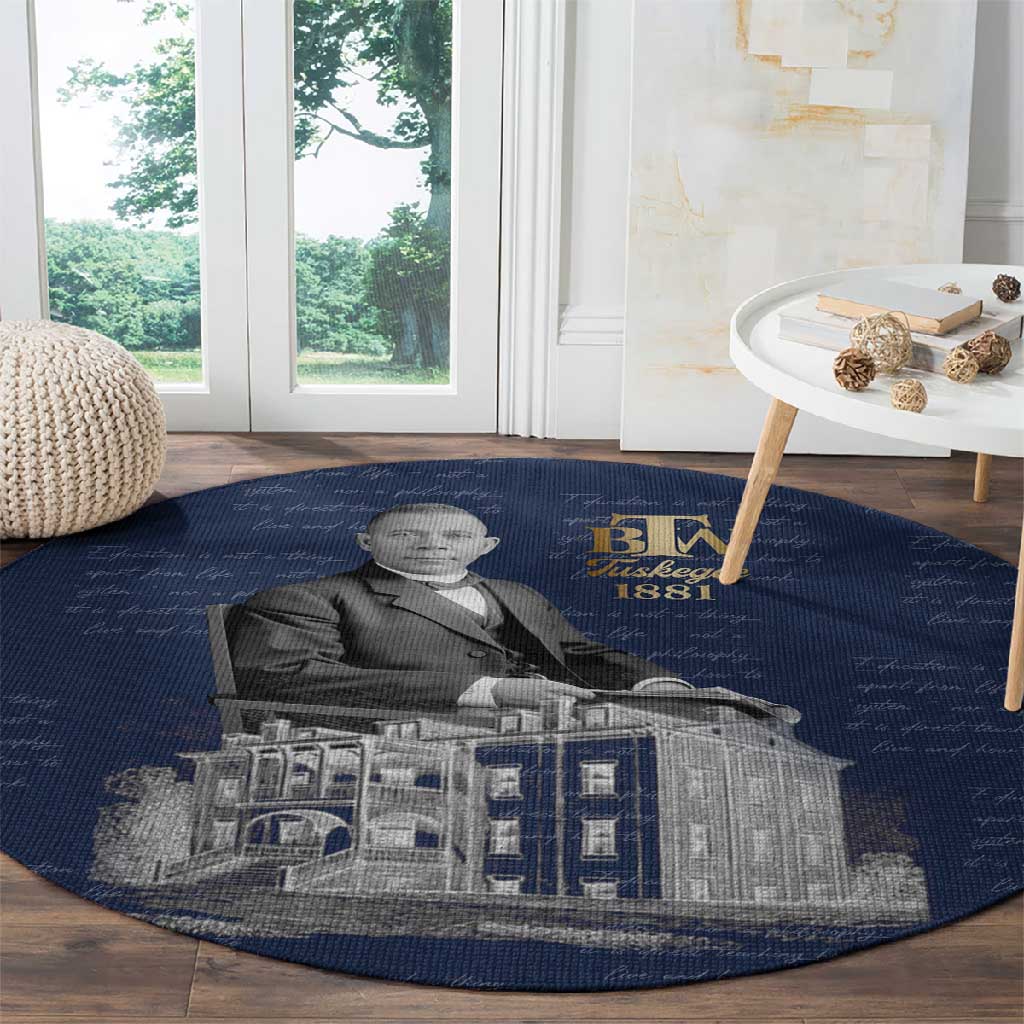 Booker T. Washington Round Carpet Tuskegee Institute Design Educational Legacy 1881 Historic Tribute - African Pride