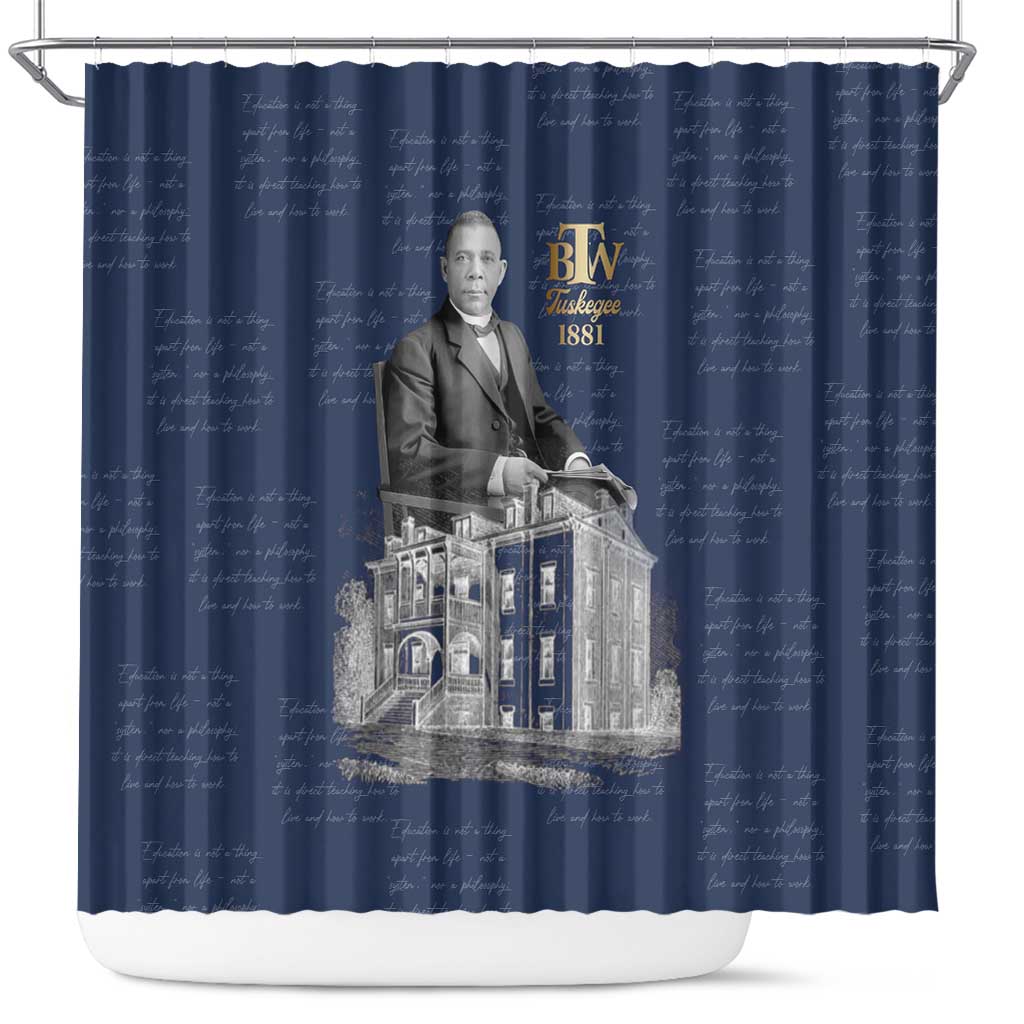 Booker T. Washington Shower Curtain Tuskegee Institute Design Educational Legacy 1881 Historic Tribute - African Pride
