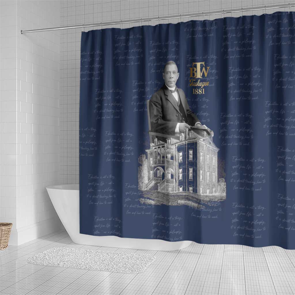 Booker T. Washington Shower Curtain Tuskegee Institute Design Educational Legacy 1881 Historic Tribute - African Pride